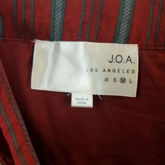 JOA Striped Asymmetrical One Shoulder Ruffle Top - Picture 4 of 4